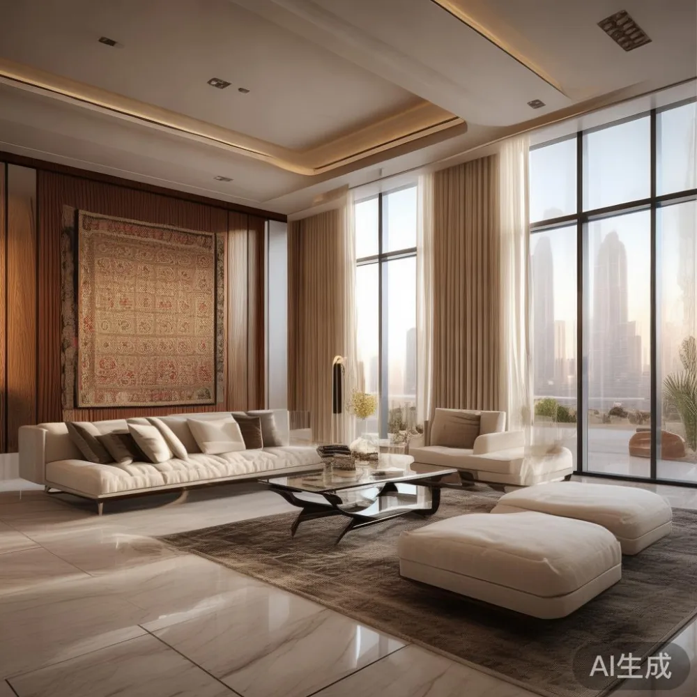 غرفة معيشة فاخرة في شقة دoha apartment ar